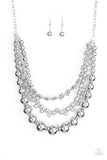 Paparazzi "Beaded Beauty" Silver Necklace & Earring Set Paparazzi Jewelry