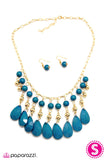 Paparazzi "Beauty School Drop Out" Blue Necklace & Earring Set Paparazzi Jewelry