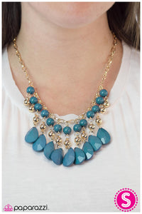 Paparazzi "Beauty School Drop Out" Blue Necklace & Earring Set Paparazzi Jewelry