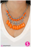 Paparazzi "Beauty School Drop Out" Orange Necklace & Earring Set Paparazzi Jewelry