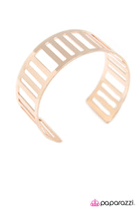 Paparazzi "Behind Enemy Lines" Rose Gold Bracelet Paparazzi Jewelry