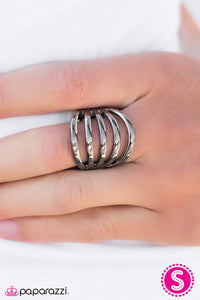 Paparazzi "Bend In The Wind" Black Ring Paparazzi Jewelry