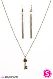 Paparazzi "Best Kept Secret" Brass Necklace & Earring Set Paparazzi Jewelry