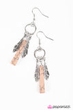 Paparazzi "Better With Feathers - Brown" earring Paparazzi Jewelry