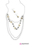 Paparazzi "Betwixt" White Necklace & Earring Set Paparazzi Jewelry