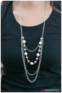 Paparazzi "Betwixt" White Necklace & Earring Set Paparazzi Jewelry