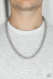 Paparazzi "Big Talker" Silver Mens Necklace Unisex Paparazzi Jewelry