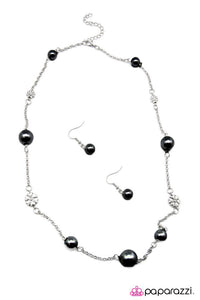 Paparazzi "Living The Charmed Life" Black Necklace & Earring Set Paparazzi Jewelry
