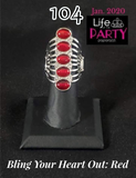 Paparazzi"Bling Your Heart Out" Exclusive Red Ring Paparazzi Jewelry