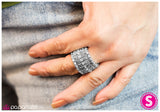 Paparazzi "Blinged Out Barricade" Silver Ring Paparazzi Jewelry