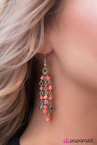 Paparazzi "BLOCK and Roll" Orange Earrings Paparazzi Jewelry