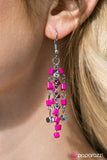Paparazzi "BLOCK and Roll - Pink" earring Paparazzi Jewelry