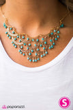 Paparazzi "BLOCK Beauty" Blue Necklace & Earring Set Paparazzi Jewelry