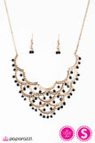 Paparazzi "BLOCK Beauty" Gold Necklace & Earring Set Paparazzi Jewelry