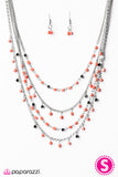 Paparazzi "BLOCK Star" Orange Necklace & Earring Set Paparazzi Jewelry