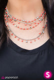 Paparazzi "BLOCK Star" Orange Necklace & Earring Set Paparazzi Jewelry