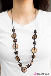 Paparazzi "Boardwalk Beauty" Brown Necklace & Earring Set Paparazzi Jewelry