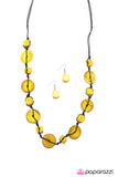 Paparazzi "Boardwalk Beauty" Yellow Necklace & Earring Set Paparazzi Jewelry