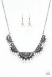 Paparazzi VINTAGE VAULT "Boho Baby" White Necklace & Earring Set Paparazzi Jewelry