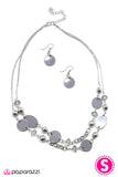 Paparazzi "Bon Adventure!" Silver Necklace & Earring Set Paparazzi Jewelry