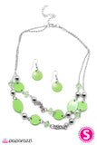 Paparazzi "Bon Adventure!" Green Necklace & Earring Set Paparazzi Jewelry