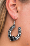 Paparazzi "Boots and Spurs - Black" earring Paparazzi Jewelry