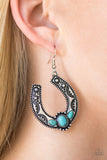 Paparazzi "Boots and Spurs" Blue Earrings Paparazzi Jewelry