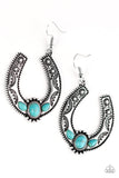 Paparazzi "Boots and Spurs" Blue Earrings Paparazzi Jewelry