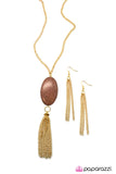 Paparazzi "Born to Ride - Brown" Necklace & Earring Set Paparazzi Jewelry