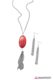 Paparazzi "Born to Ride - Red" Necklace & Earring Set Paparazzi Jewelry