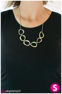 Paparazzi "Bound For Glory" Green Necklace & Earring Set Paparazzi Jewelry