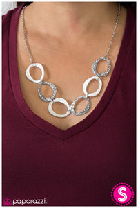 Paparazzi "Bound For Glory" White Necklace & Earring Set Paparazzi Jewelry