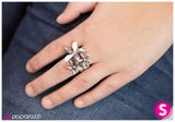 Paparazzi "Bouquet Of Bling - White" ring Paparazzi Jewelry