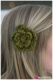 Paparazzi "Braided Bouquet" Green Hair Clip Paparazzi Jewelry