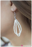 Paparazzi "BRAID New Girl" White Necklace & Earring Set Paparazzi Jewelry