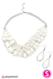 Paparazzi "BRAID New Girl" White Necklace & Earring Set Paparazzi Jewelry
