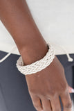 Paparazzi "Braid Raid" White Urban Bracelet Unisex Paparazzi Jewelry