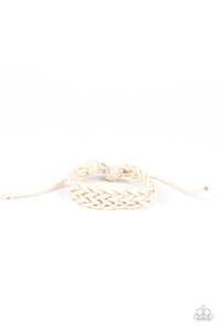 Paparazzi "Braid Raid" White Urban Bracelet Unisex Paparazzi Jewelry