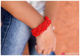 Paparazzi "Braving the Elements" Red Bracelet Paparazzi Jewelry