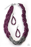 Paparazzi "Brazilian Brilliance" Purple 098XX Necklace & Earring Set Paparazzi Jewelry