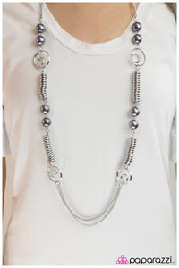 Paparazzi "Break From The Norm" Silver Necklace & Earring Set Paparazzi Jewelry