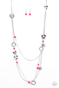 Paparazzi "BRIGHT Here, BRIGHT Now" Pink Necklace & Earring Set Paparazzi Jewelry