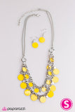 Paparazzi VINTAGE VAULT REPO "Bright Horizons" Yellow Necklace & Earring Set Paparazzi Jewelry