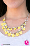 Paparazzi VINTAGE VAULT REPO "Bright Horizons" Yellow Necklace & Earring Set Paparazzi Jewelry