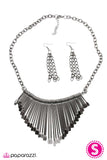 Paparazzi "Brilliantly Barricaded" Black Necklace & Earring Set Paparazzi Jewelry