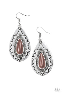 Paparazzi "Cavalier Canyoneering" Brown Earrings Paparazzi Jewelry