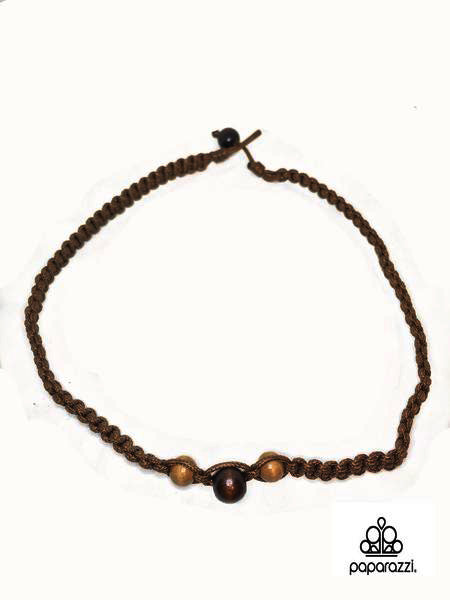 Paparazzi Brown Wooden Beads Black Cord Urban Necklace Unisex Paparazzi Jewelry