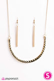 Paparazzi "Bull-Headed" Gold Necklace & Earring Set Paparazzi Jewelry