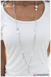 Paparazzi "Business In The Front" White Lanyard Necklace & Earring Set Paparazzi Jewelry
