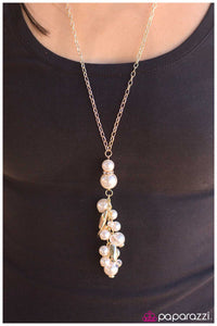 Paparazzi "Bustling Brilliance" White Necklace & Earring Set Paparazzi Jewelry